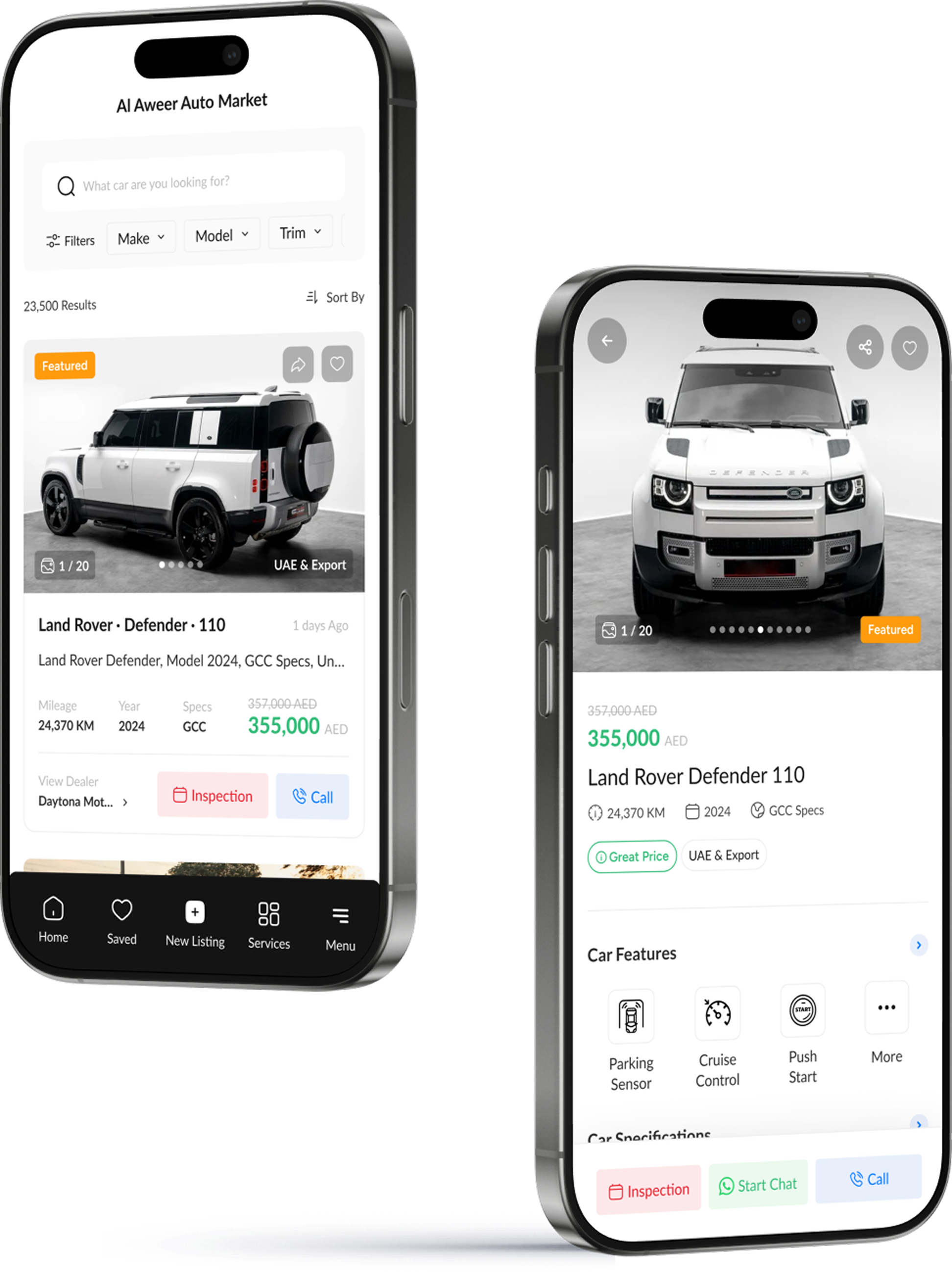 Al Aweer Auto Market mobile app mockups